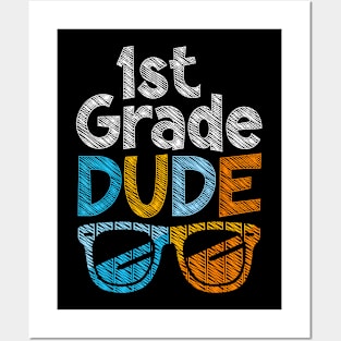 1St Grade Dude Back To School First Grade Student Posters and Art